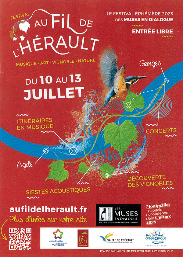 "Au fil de l'Hérault" festival - le 11 juillet 2023 au Domaine de Rieussec